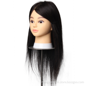 Barber styling black doll head human hair training head sales